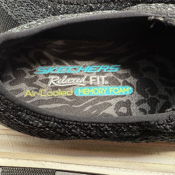 Skechers Breathe Easy Slip Ons Relaxed Fit Womens Sz 7 1/2 Black Sporty - Picture 14 of 16